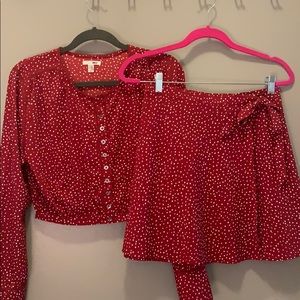 Red & White polka dot set